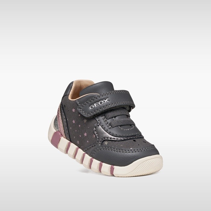 Glitter shoes IUPIDOO BABY GIRL Dark Gray/Silver | GEOX