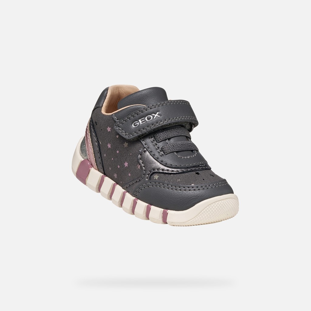 Toddler velcro shoes IUPIDOO BABY GIRL Dark Gray/Silver - image number 4 | GEOX