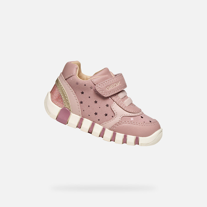 Low top sneakers IUPIDOO BABY GIRL Antique rose/Platinum | GEOX