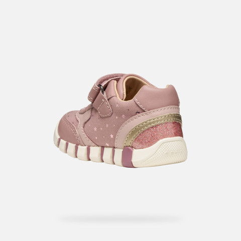 Low top sneakers IUPIDOO BABY GIRL Antique rose/Platinum - image number 3 | GEOX
