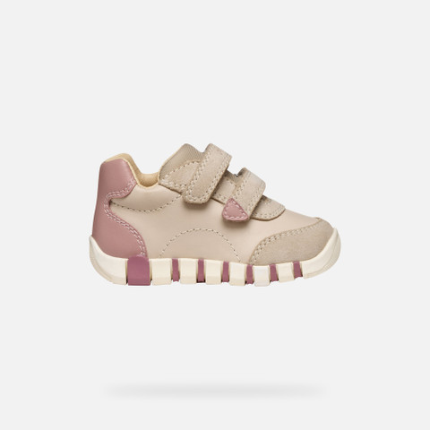 Sneakers with straps IUPIDOO BABY Papyrus/Light rose - image number 1 | GEOX