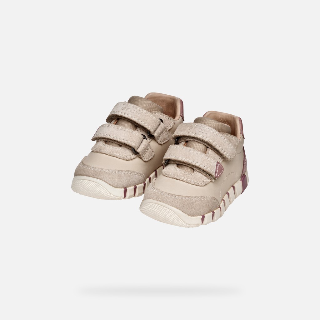 Sneakers with straps IUPIDOO BABY Papyrus/Light rose - image number 7 | GEOX