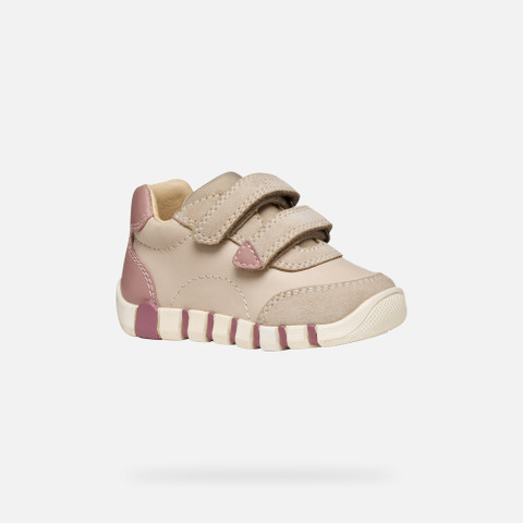 Sneakers with straps IUPIDOO BABY Papyrus/Light rose - image number 2 | GEOX