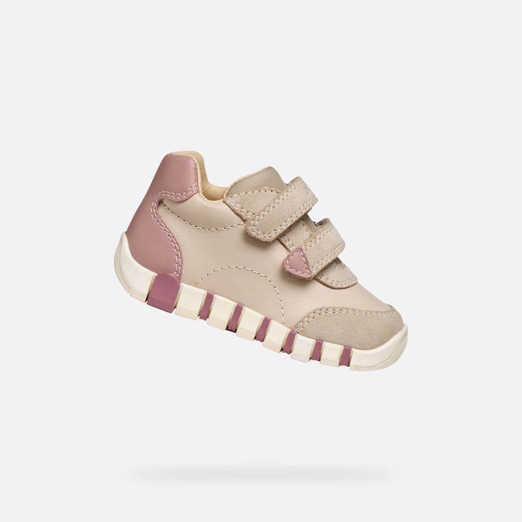 Sneakers with straps IUPIDOO BABY Papyrus/Light rose - image number 0 | GEOX