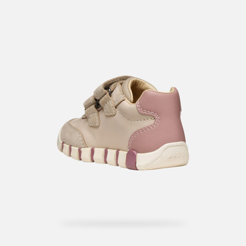 Sneakers with straps IUPIDOO BABY Papyrus/Light rose - image number 3 | GEOX