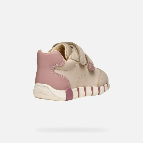 Sneakers with straps IUPIDOO BABY Papyrus/Light rose - image number 4 | GEOX