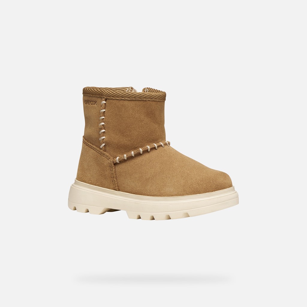 Bottines en daim KIDDARTAH PETITE FILLE Cognac - image number 2 | GEOX