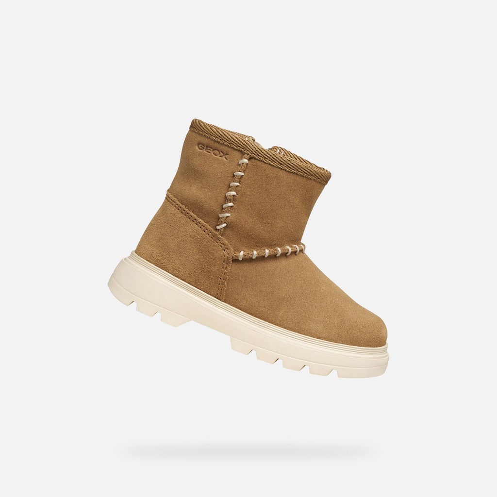 Bottines en daim KIDDARTAH PETITE FILLE Cognac - image number 0 | GEOX