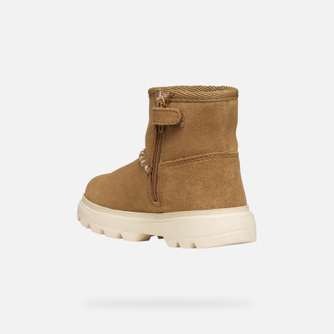 Bottines en daim KIDDARTAH PETITE FILLE Cognac - image number 3 | GEOX