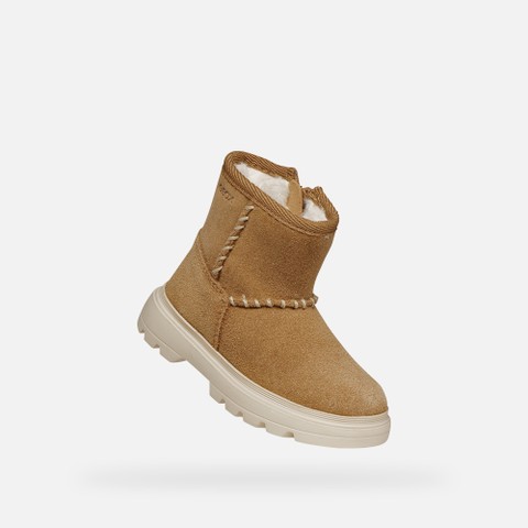 Bottines en daim KIDDARTAH PETITE FILLE Cognac - image number 4 | GEOX