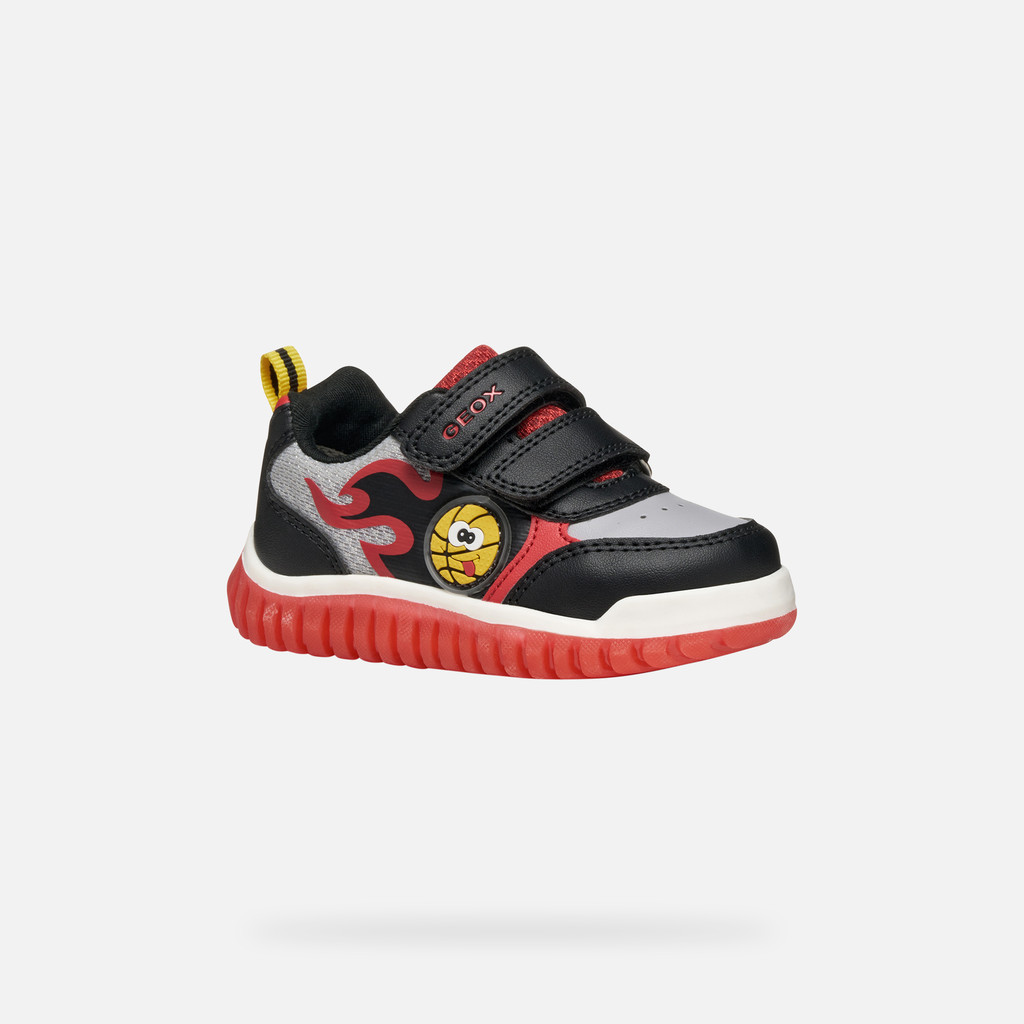 Sneakers with straps LIGHTYLOO TODDLER Black/Red - image number 2 | GEOX