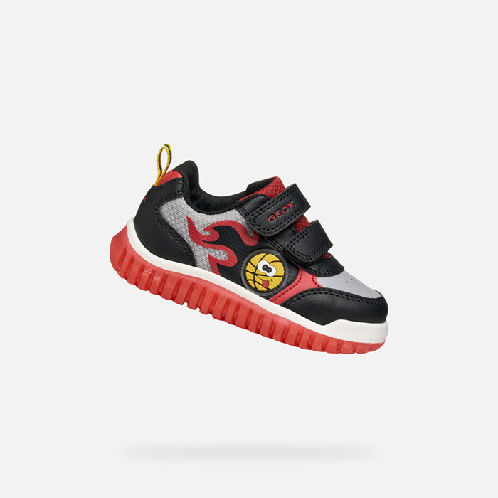 Sneakers with straps LIGHTYLOO TODDLER Black/Red | GEOX