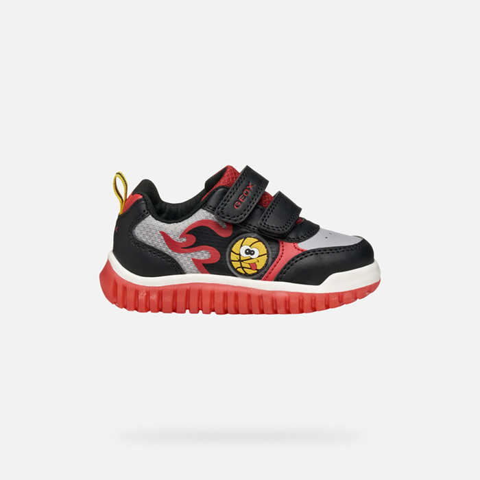 Sneakers with straps LIGHTYLOO TODDLER BOY Black/Red | GEOX