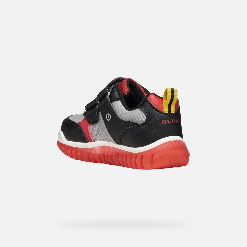 Sneakers with straps LIGHTYLOO TODDLER Black/Red - image number 3 | GEOX
