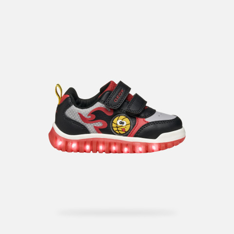 Sneakers with straps LIGHTYLOO TODDLER Black/Red - image number 7 | GEOX