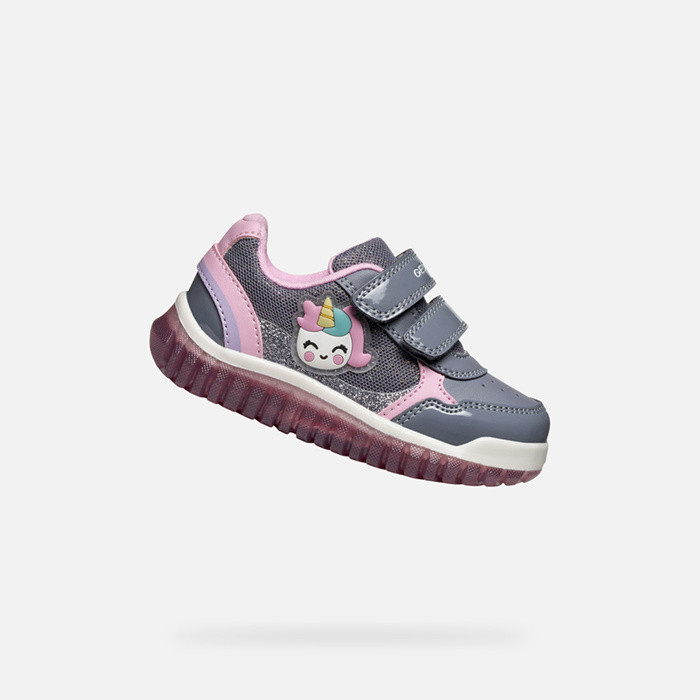 Shoes with lights LIGHTYLOO TODDLER GIRL Grey | GEOX