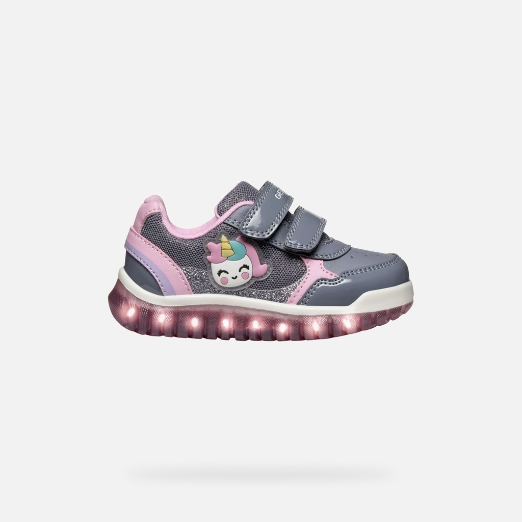 Shoes with lights LIGHTYLOO TODDLER Gray - image number 1 | GEOX