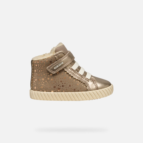 High top sneakers MIRROLESS TODDLER Dark Beige - image number 1 | GEOX