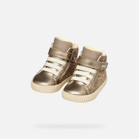 High top sneakers MIRROLESS TODDLER Dark Beige - image number 7 | GEOX