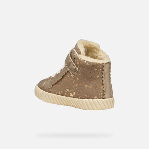 High top sneakers MIRROLESS TODDLER Dark Beige - image number 3 | GEOX