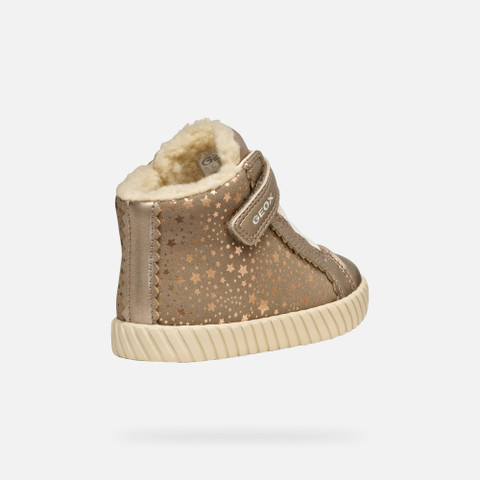 High top sneakers MIRROLESS TODDLER Dark Beige - image number 4 | GEOX