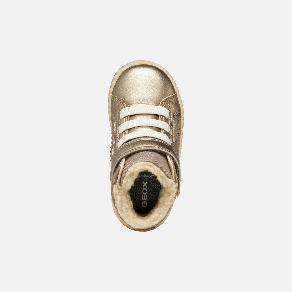 High top sneakers MIRROLESS TODDLER Dark Beige - image number 5 | GEOX