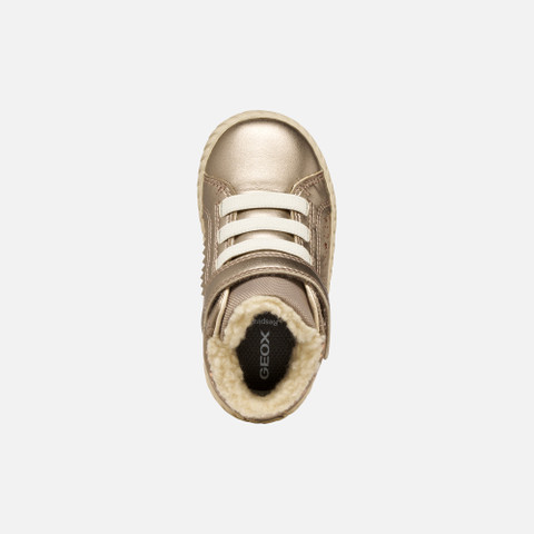 High top sneakers MIRROLESS TODDLER Dark Beige - image number 5 | GEOX