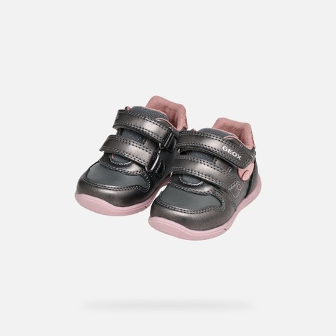 Sneakers with straps ZAPITO BABY GIRL Dark Grey/Rose - image number 7 | GEOX