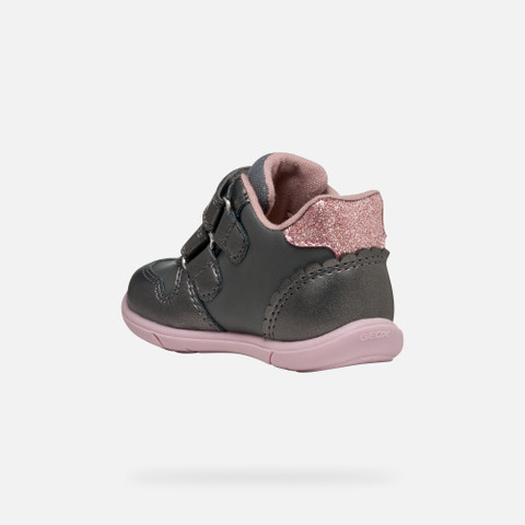Sneakers with straps ZAPITO BABY GIRL Dark Grey/Rose - image number 3 | GEOX