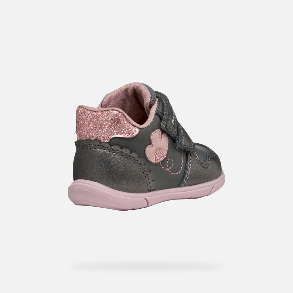 Sneakers with straps ZAPITO BABY GIRL Dark Grey/Rose - image number 4 | GEOX