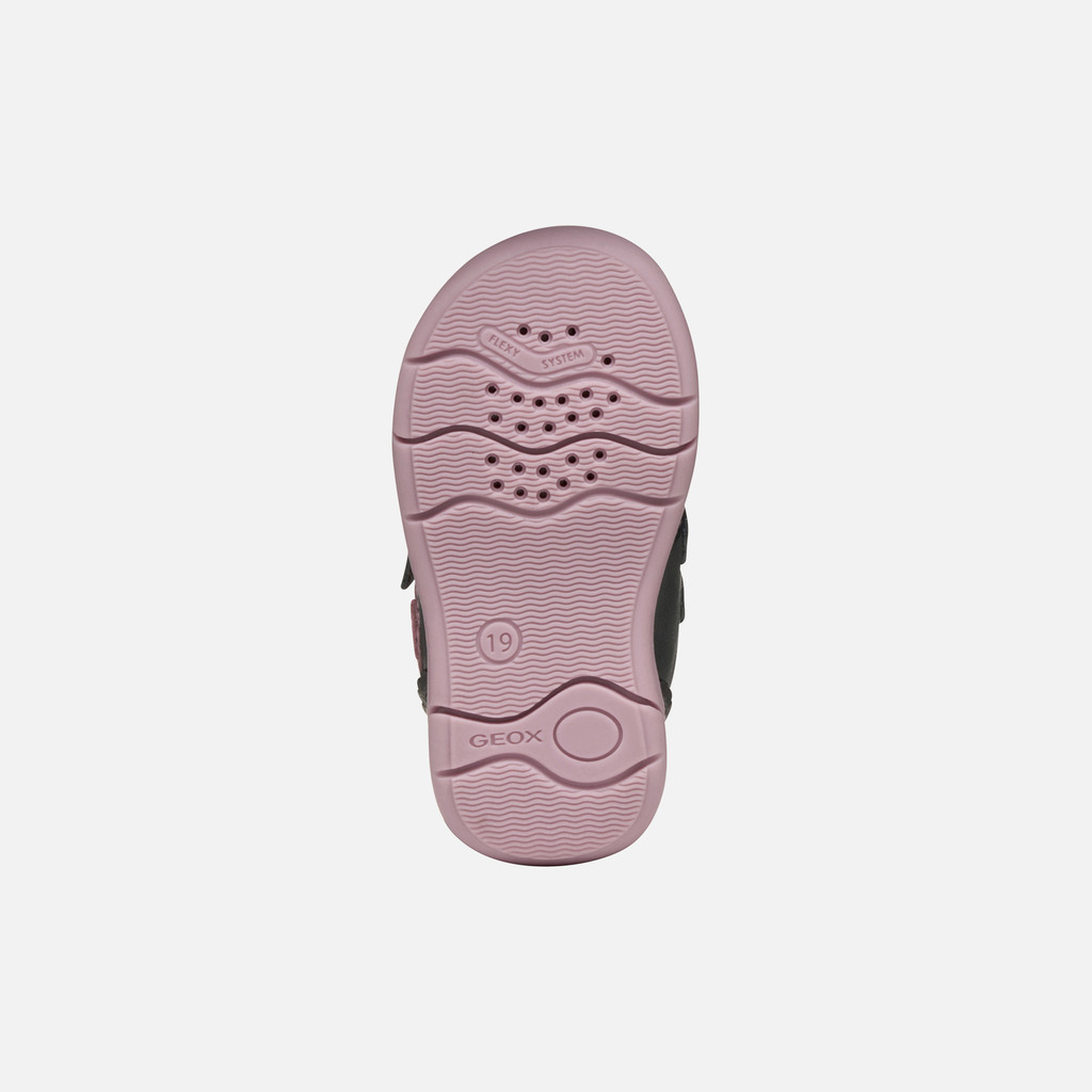 Sneakers with straps ZAPITO BABY GIRL Dark Grey/Rose - image number 6 | GEOX