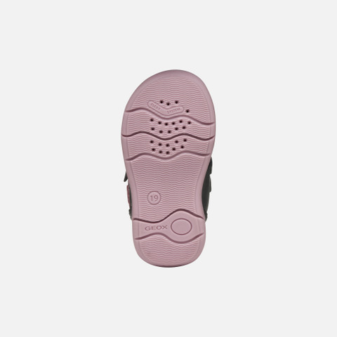 Sneakers with straps ZAPITO BABY GIRL Dark Grey/Rose - image number 6 | GEOX