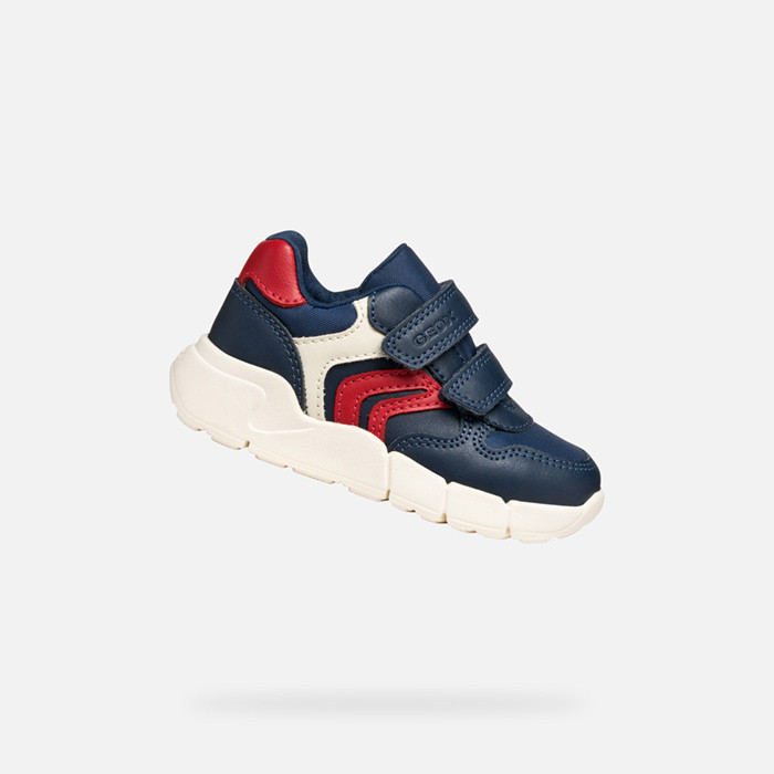 Sneakers with straps FLEXYPER MINI TODDLER BOY Navy/Red | GEOX