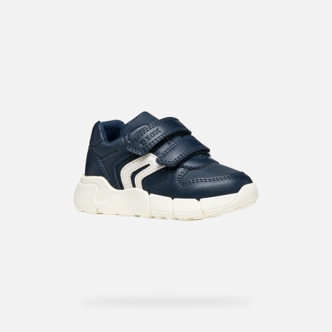 Lightweight cushioned sneakers FLEXYPER MINI TODDLER BOY Navy/White - image number 2 | GEOX