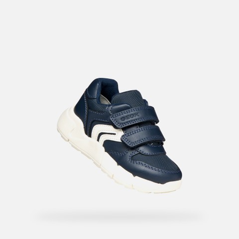 Lightweight cushioned sneakers FLEXYPER MINI TODDLER BOY Navy/White - image number 4 | GEOX