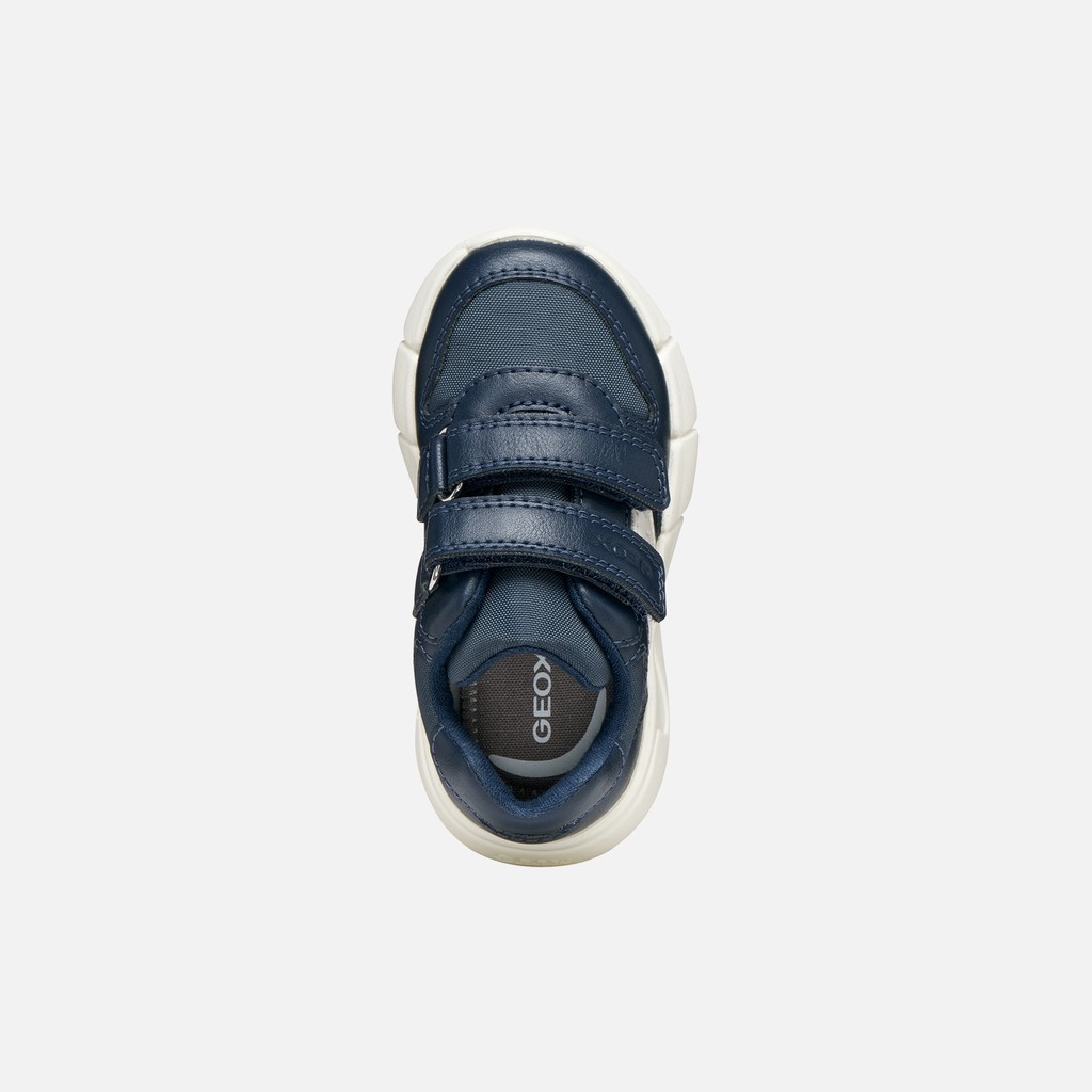 Lightweight cushioned sneakers FLEXYPER MINI TODDLER BOY Navy/White - image number 5 | GEOX