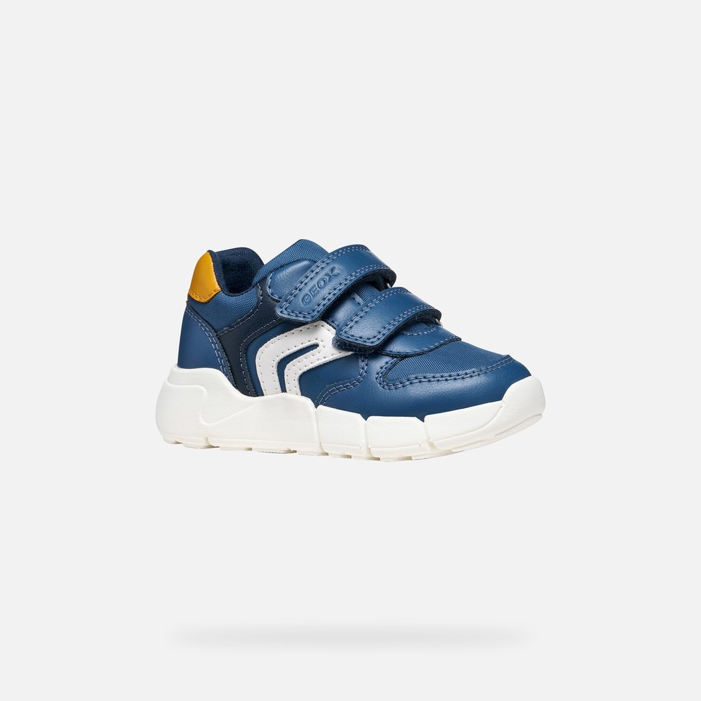 Lightweight cushioned sneakers FLEXYPER MINI TODDLER Avio/Orange - image number 2 | GEOX