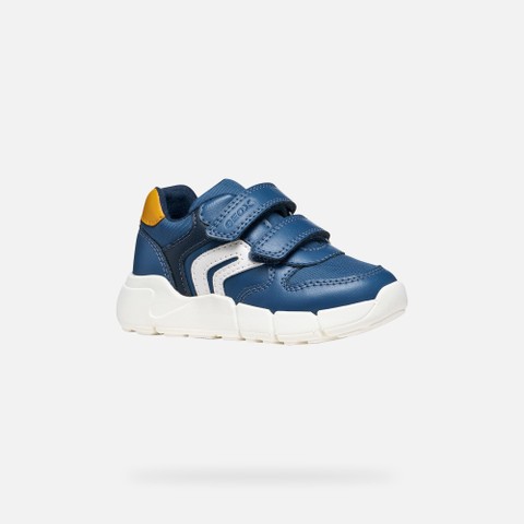 Lightweight cushioned sneakers FLEXYPER MINI TODDLER Avio/Orange - image number 2 | GEOX