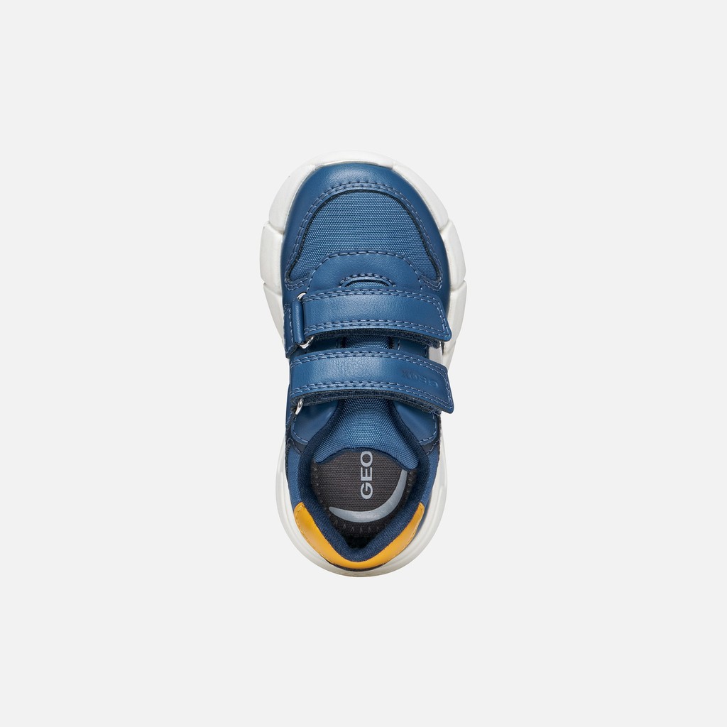 Lightweight cushioned sneakers FLEXYPER MINI TODDLER Avio/Orange - image number 5 | GEOX