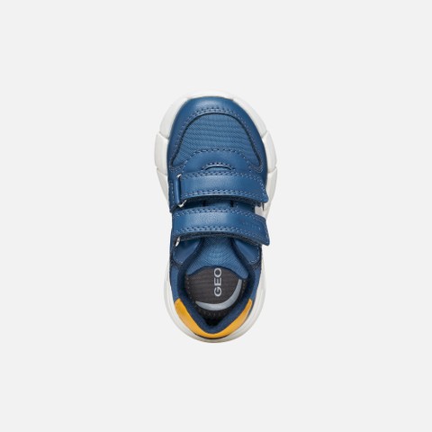 Lightweight cushioned sneakers FLEXYPER MINI TODDLER Avio/Orange - image number 5 | GEOX