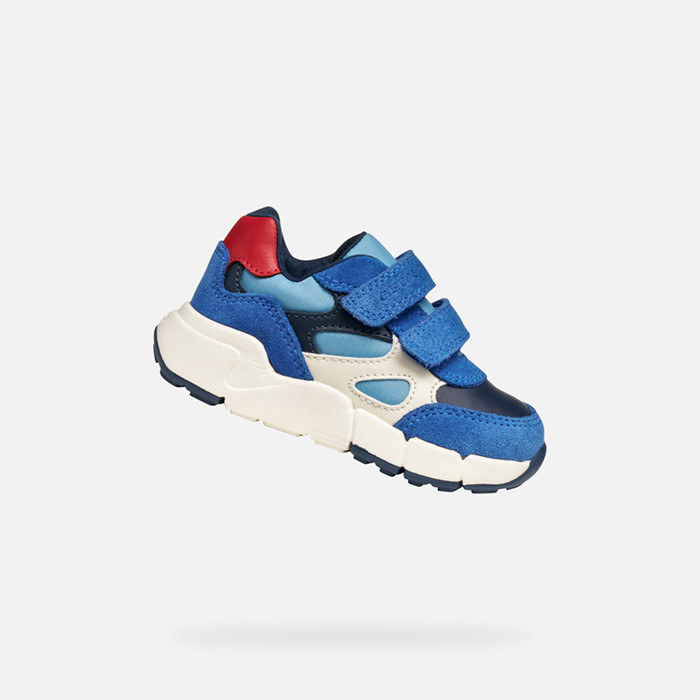 Sneakers with straps FLEXYPER MINI BABY Royal/Red | GEOX