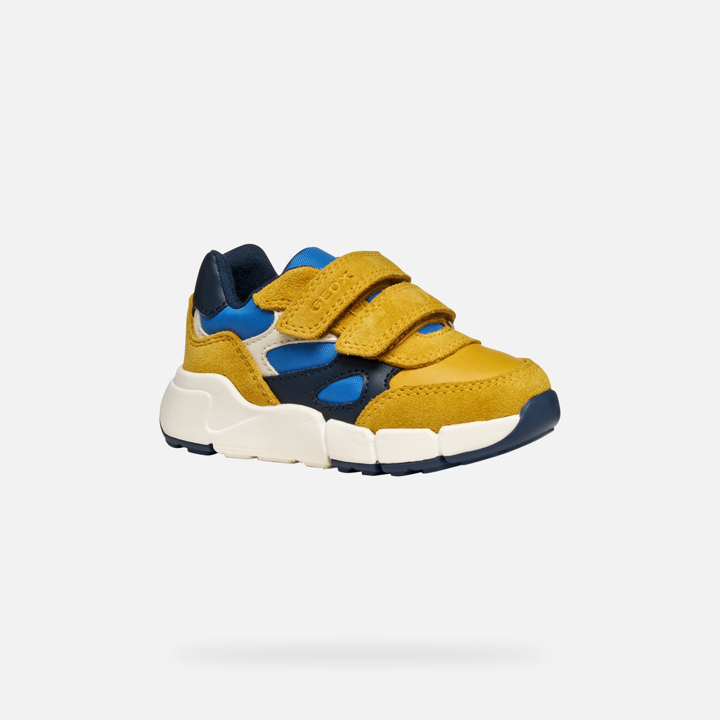 Sneakers with straps FLEXYPER MINI BABY Ochre/Bluette - image number 2 | GEOX
