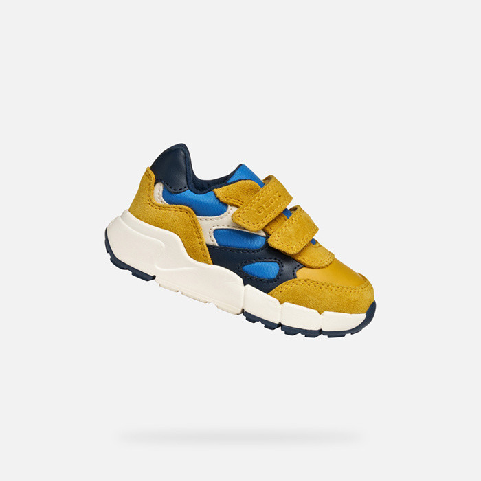 Sneakers with straps FLEXYPER MINI BABY Ochre/Bluette | GEOX
