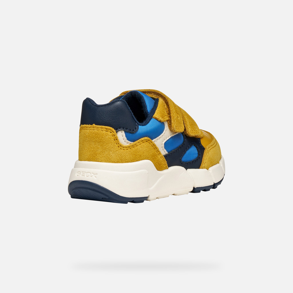 Sneakers with straps FLEXYPER MINI BABY Ochre/Bluette - image number 4 | GEOX