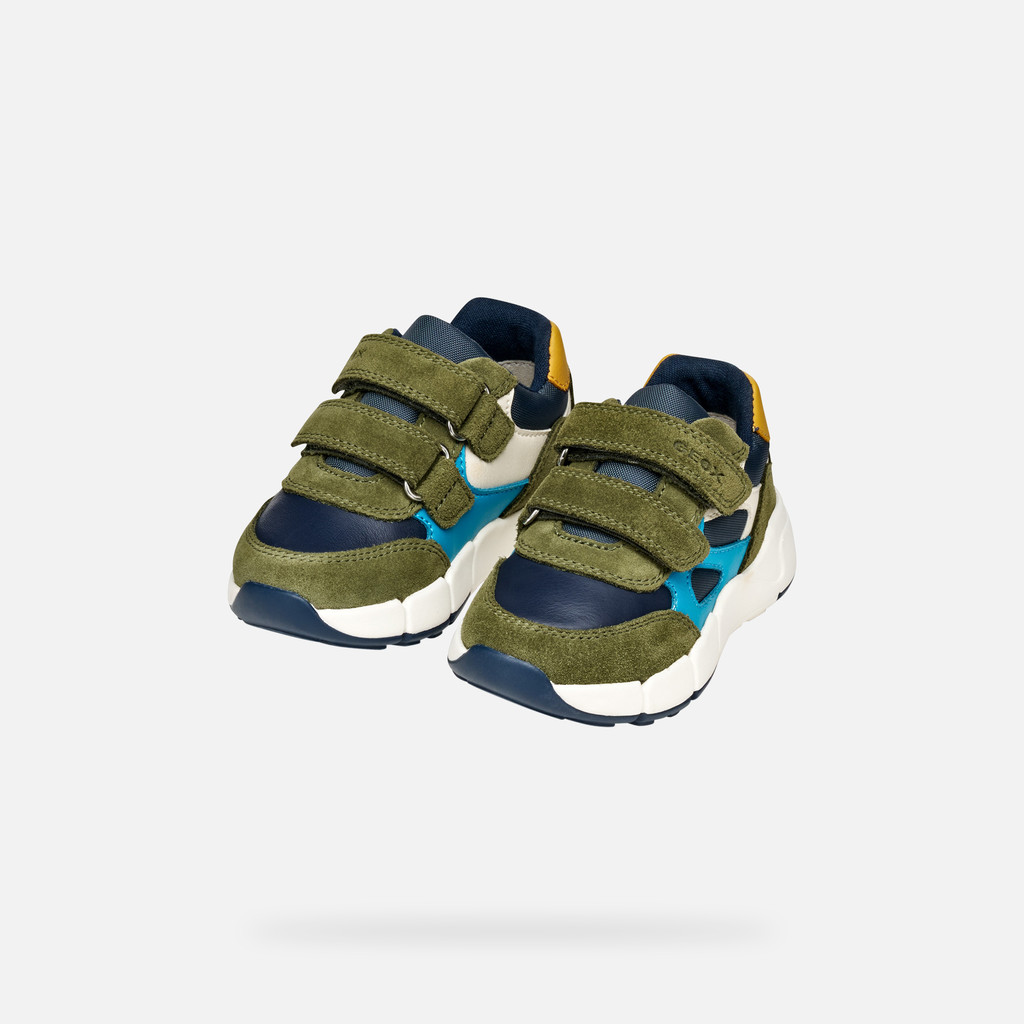 Sneakers with straps FLEXYPER MINI BABY Dark Green/Navy - image number 7 | GEOX