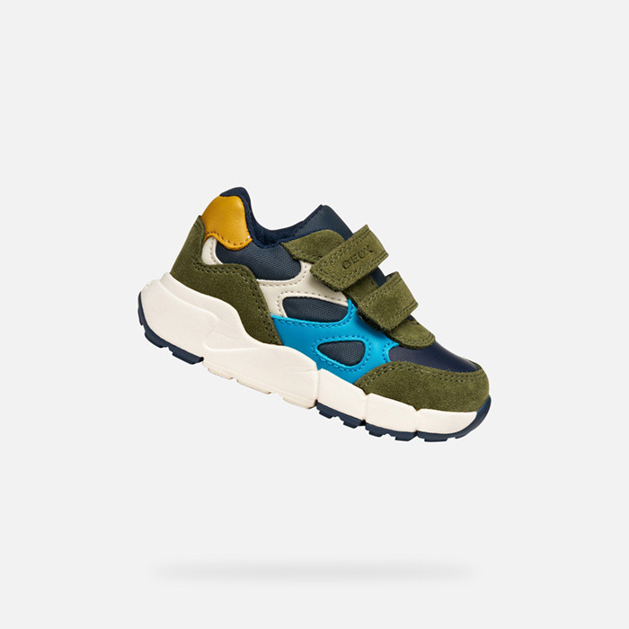 Sneakers mit Riemchen FLEXYPER MINI BABY Dunkelgrün/Marineblau | GEOX