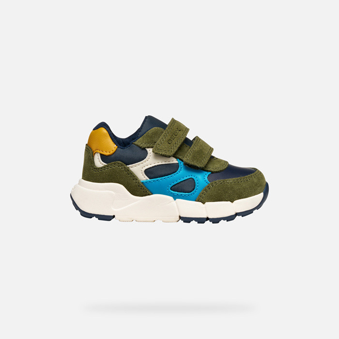 Sneakers with straps FLEXYPER MINI BABY Dark Green/Navy | GEOX