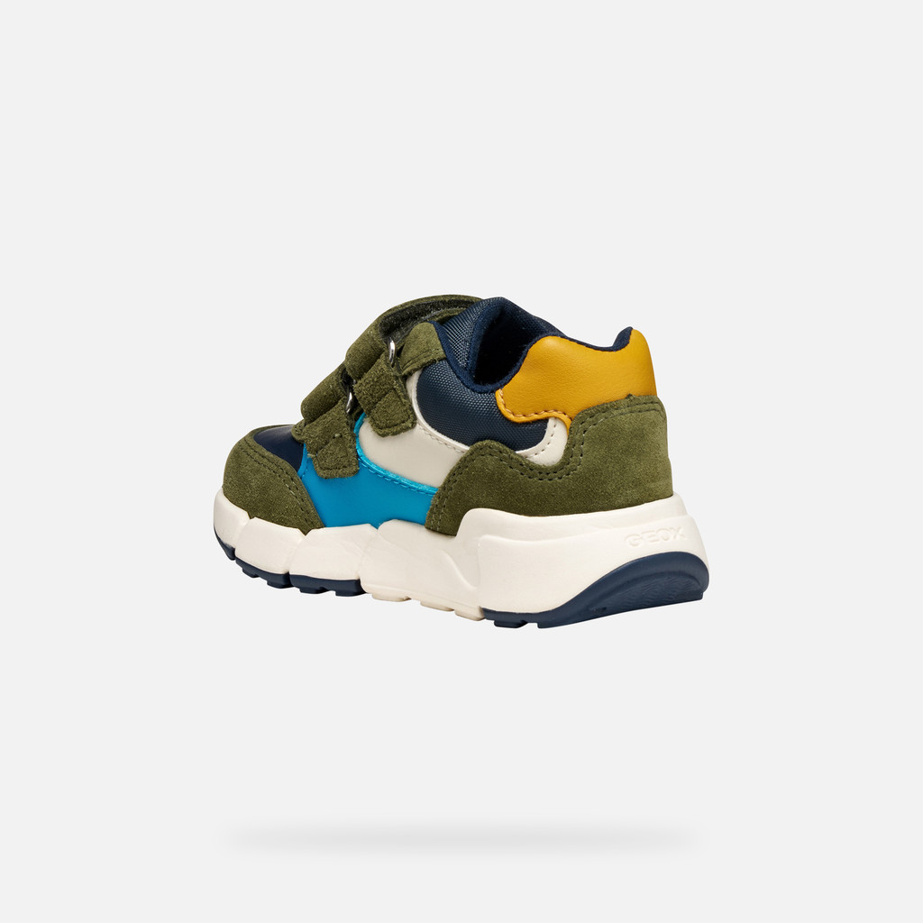 Sneakers with straps FLEXYPER MINI BABY Dark Green/Navy - image number 3 | GEOX