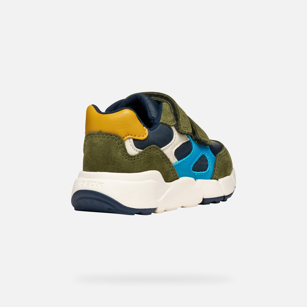 Sneakers with straps FLEXYPER MINI BABY Dark Green/Navy - image number 4 | GEOX