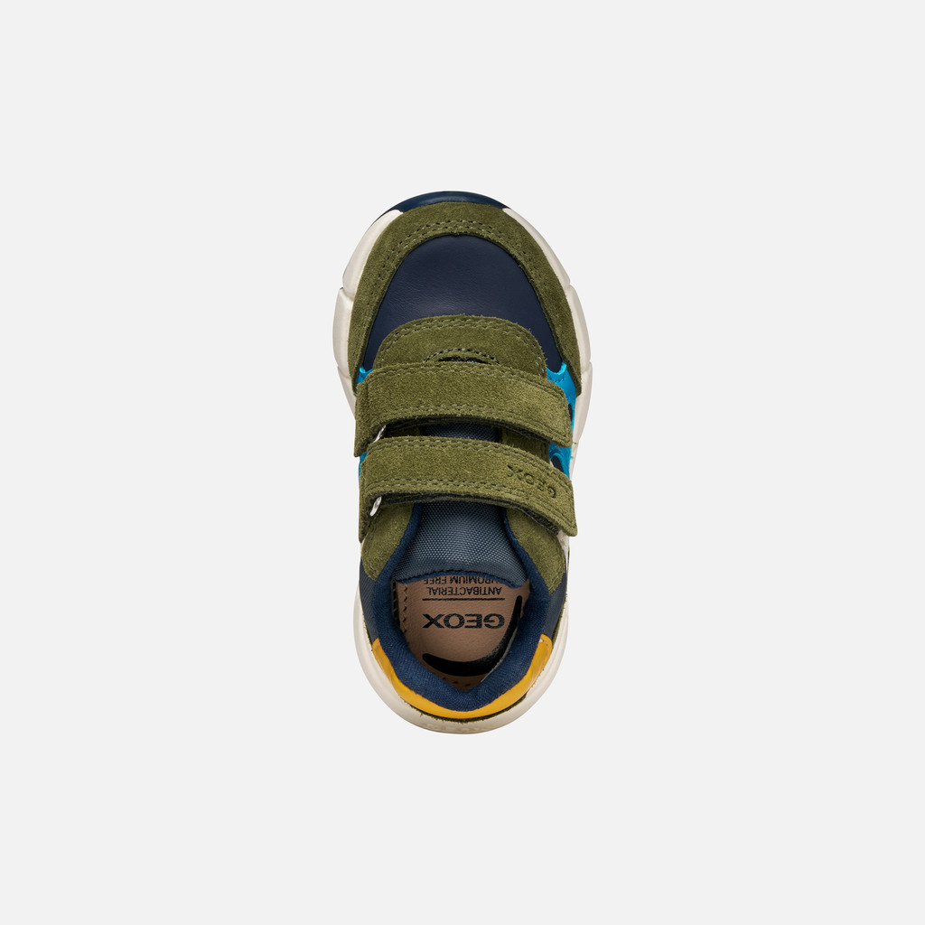 Sneakers with straps FLEXYPER MINI BABY Dark Green/Navy - image number 5 | GEOX